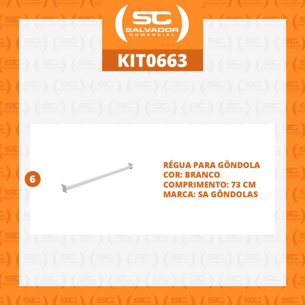 KIT - 6 Réguas Para Ponta de Gôndola 73cm - SA Gôndolas - 2