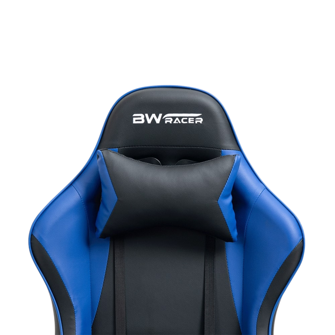 Cadeira Gamer Racer Giratória Reclinável Couro:preta e Azul - 8
