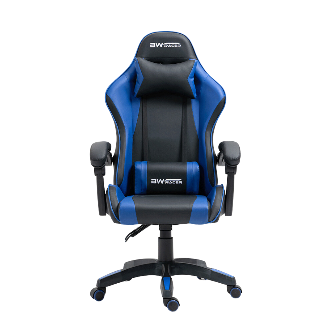 Cadeira Gamer Racer Giratória Reclinável Couro:preta e Azul - 1