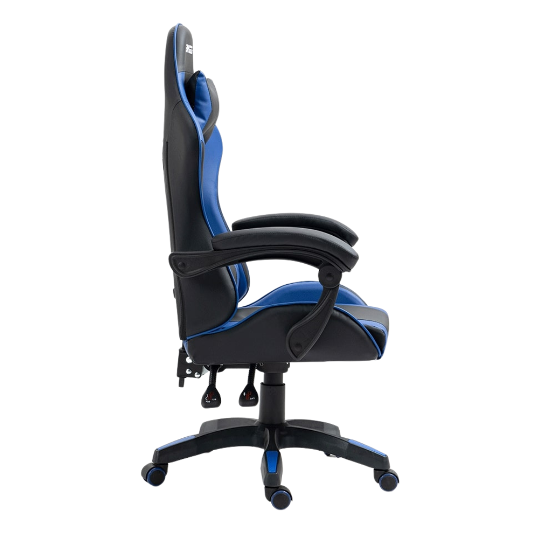 Cadeira Gamer Racer Giratória Reclinável Couro:preta e Azul - 4
