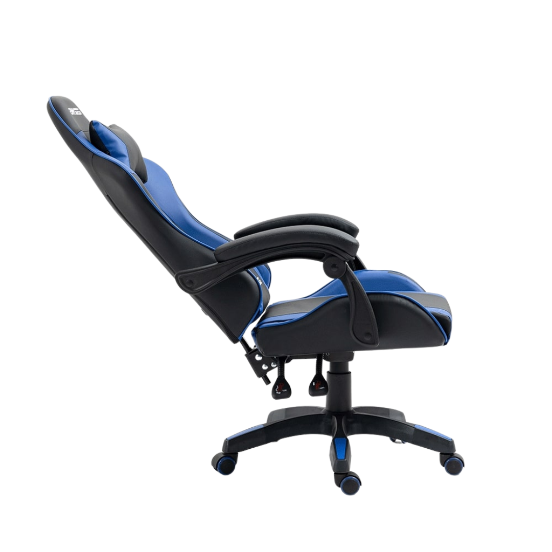 Cadeira Gamer Racer Giratória Reclinável Couro:preta e Azul - 5