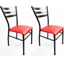 Ver imagem 1 de Kit 2 Cadeiras de Cozinha com Reforço Preta Assento Vermelho