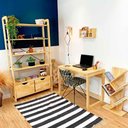 Ver imagem 4 de Estante 6 Prateleiras de Madeira Pinus Linea Ample com 2 Gavetas Natural