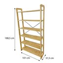 Ver imagem 6 de Estante 6 Prateleiras de Madeira Pinus Linea Ample com 2 Gavetas Natural