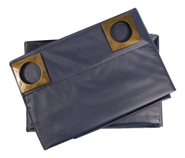 Cortina Blackout Corta 100% A Luz para Quarto Sala 2,00 x 1,60 Metros Tecido Varao Simples Azul - 2