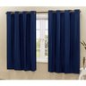 Cortina Blackout Corta 100% A Luz para Quarto Sala 2,00 x 1,60 Metros Tecido Varao Simples Azul - 1