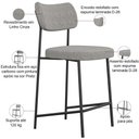 Ver imagem 4 de Kit 02 Banquetas Baixa Bar Cozinha Sala de Jantar Preto Melina L02 Linho Cinza Escuro - Lyam Decor