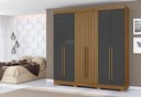 Ver imagem 1 de Guarda Roupa 230cm Casal 6 Portas 2 Gavetas - Atacama Ripado/ Grafite Aramóveis