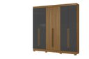 Ver imagem 2 de Guarda Roupa 230cm Casal 6 Portas 2 Gavetas - Atacama Ripado/ Grafite Aramóveis