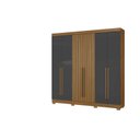 Ver imagem 2 de Guarda Roupa 230cm Casal 6 Portas 2 Gavetas - Atacama Ripado/ Grafite Aramóveis