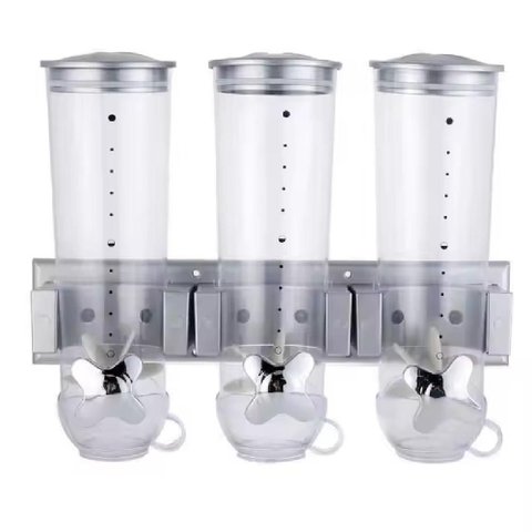 Dispenser de Parede Porta Cereais Triplo Alimentos Organizador Gigante Sucrilhos Granola Cozinha 3 P