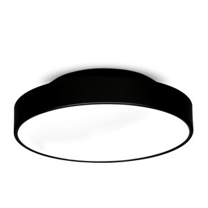 Plafon Painel Redondo 35cm Para 2 Lâmpadas 7652 Cor Preto