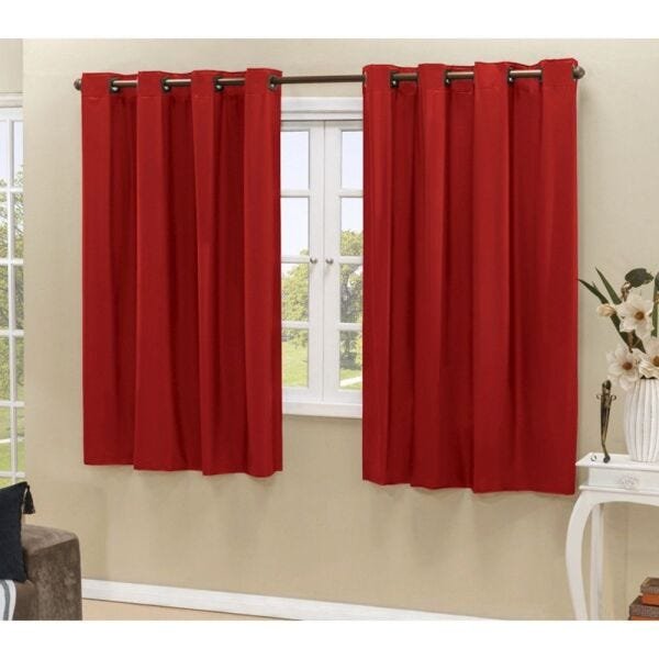 Cortina Blackout Corta 100% A Luz para Varao Normal Quarto ou Sala Tamanho 2,00 x 1,60 Tecido Cor - 1