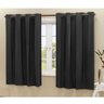 Cortinas Blackout Corta 100% A Luz para Sala ou Quarto 2,00 x 1,60 Metros Varao Normal Cor Preto - 2