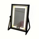 Ver imagem 2 de Espelho Portátil Camarim de Bancada com Led e Botão Touch 32x45cm:preto