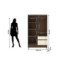 Ver imagem 2 de Guarda Roupa Roupeiro Solteiro Ideal 4 Portas Plus Imbuia Champanhe Vila Rica