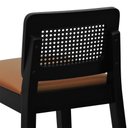 Ver imagem 7 de Banqueta Média Gabi Madeira Maciça Telinha - Preto - Assento Estofado Corano Caramelo