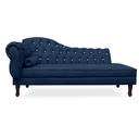Ver imagem 1 de Recamier Divã Juliana 160cm com Strass - Direita Suede: Azul Marinho
