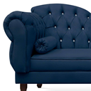 Ver imagem 2 de Recamier Divã Juliana 160cm com Strass - Direita Suede: Azul Marinho