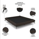 Ver imagem 3 de Cama Casal Base Box 138x188cm Pés de Ferro Cold P02 Veludo Marrom - Mpozenato