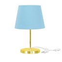 Ver imagem 1 de Abajur Eros Dome Azul Bebe Base Redonda Dourada