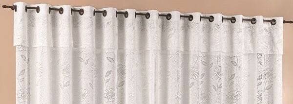 Cortina Tecido de Renda Floral Para Sala ou Quarto 3,00 X 2,50 Metros Com Ilhos Para Varao Normal - 4