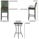 Ver imagem 2 de Mesa Bistrô e 4 Banquetas Roma Preta Corda Náutica Estofado 9 Trama Original