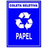 Placa Coleta Seletiva Condomínio Material Reciclável - Papel Reciclável 15x20cm Tacolado 05 Unidades - 1
