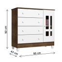 Ver imagem 3 de Cômoda Infantil 4 Gavetas com Porta Fraldário MDF Ariel