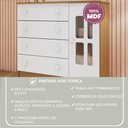 Ver imagem 7 de Cômoda Infantil 4 Gavetas com Porta Fraldário Ariel 100% MDF