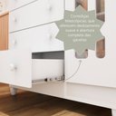 Ver imagem 6 de Cômoda Infantil 4 Gavetas com Porta Fraldário Ariel 100% MDF Branco