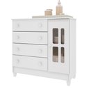 Ver imagem 3 de Cômoda Infantil 4 Gavetas com Porta Fraldário Ariel 100% MDF Branco