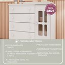 Ver imagem 7 de Cômoda Infantil 4 Gavetas com Porta Fraldário Ariel 100% MDF Branco