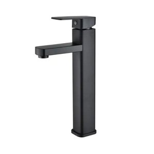 Torneira Banheiro Monocomando Quadrada Alta Preto Black