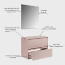 Ver imagem 2 de Gabinete para Banheiro com Espelho 80cm MDF Rosa Dubai - On Móveis