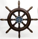 Ver imagem 1 de Timão de Barco Decorativo em Resina 50cm Náutica