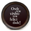 Ver imagem 1 de Quadro Decorativo Porta Rolhas Redondo Felicidades - Pequeno