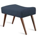 Ver imagem 1 de Puff Cama Inbox Aluna Retangular com Pés em Madeira Maciça Tecido Suede Azul