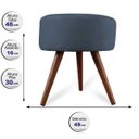Ver imagem 2 de Puff Cama Inbox Hilda Redondo com Pés em Madeira Maciça Tecido Suede Azul