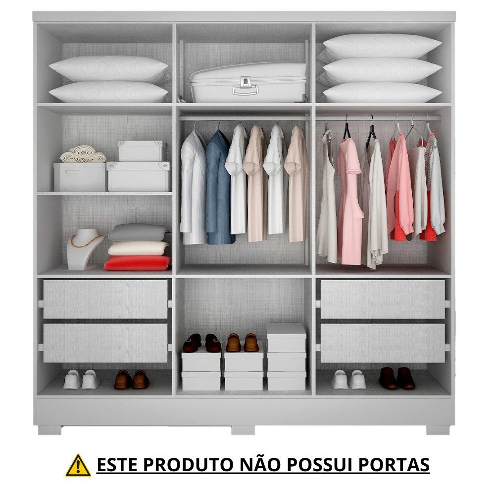 Closet Diamante em Mdp 4 Gavetas e 7 Prateleiras Clic Móveis - 4