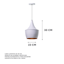 Ver imagem 2 de Kit 2 Lustre Pendente Interno Mesa Jantar Balcão Balão Alumínio Cor: Branco