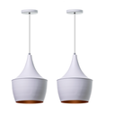 Ver imagem 1 de Kit 2 Lustre Pendente Interno Mesa Jantar Balcão Balão Alumínio Cor: Branco