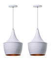 Ver imagem 1 de Kit 2 Lustre Pendente Interno Mesa Jantar Balcão Balão Alumínio Cor: Branco