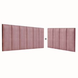 Conjunto Cabeceira De Cama Solteiro Suspensa Várias Cores:Suede Rosa - 1
