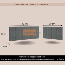 Conjunto Cabeceira De Cama Solteiro Suspensa Várias Cores:Suede Rosa - 4