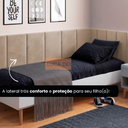 Ver imagem 3 de Conjunto Cabeceira De Cama Solteiro Suspensa Várias Cores:Suede Rosa