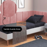 Conjunto Cabeceira De Cama Solteiro Suspensa Várias Cores:Suede Rosa - 2