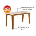 Ver imagem 5 de Mesa de Jantar Liz com 6 Cadeiras Estofadas Linea Suede Freijo Off White Poliman