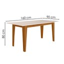Ver imagem 3 de Mesa de Jantar Liz com 6 Cadeiras Estofadas Linea Suede Freijo Off White Poliman