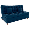 Ver imagem 1 de Sofa Cama 2 Lugares 185 Cm Duda Veludo E433 Azul Milani Store